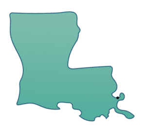 Metairie on Louisiana state map.